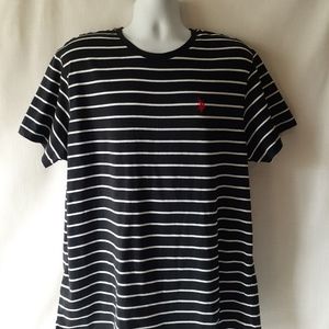 U.S.Polo Assn. men's black white striped short sleeve graphic t-shirt size XL